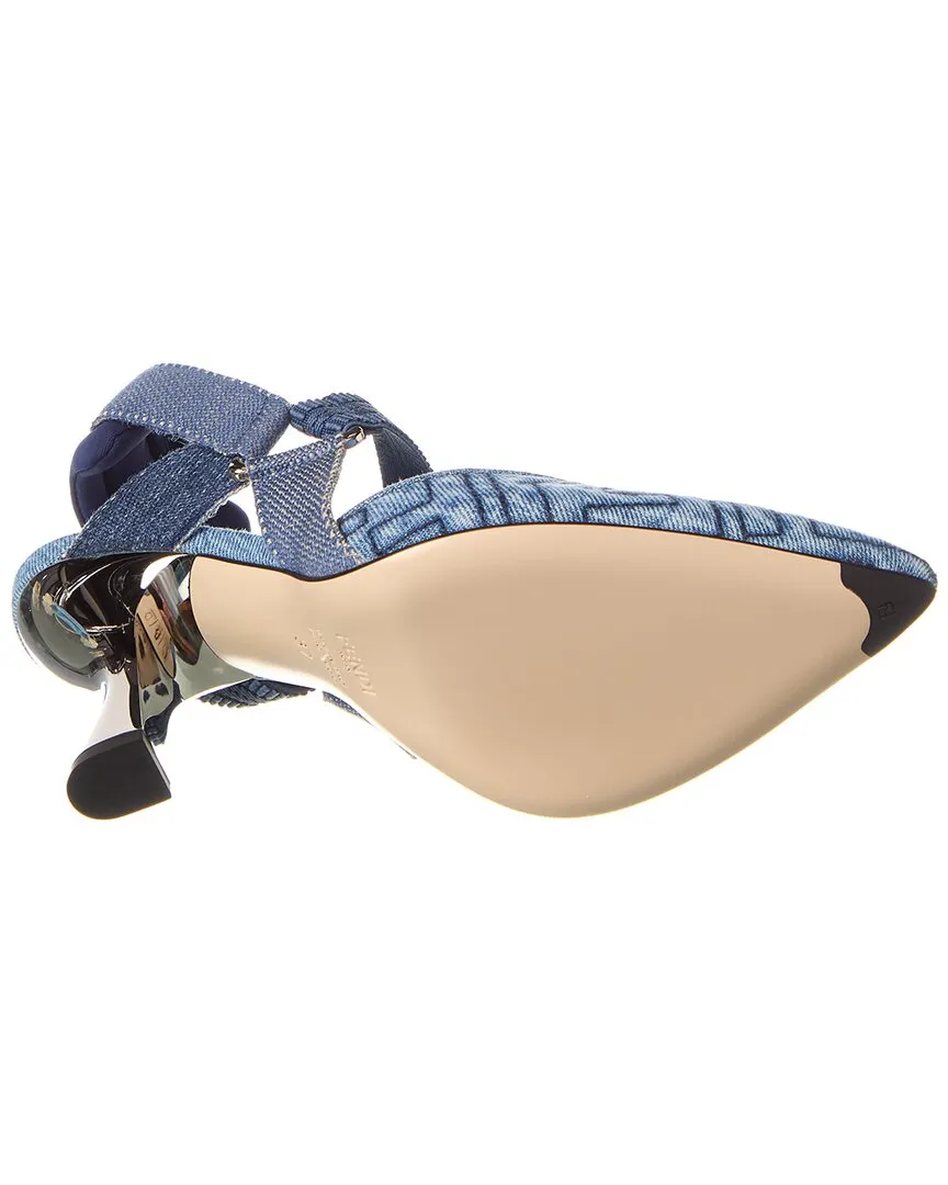 FENDI Colibri FF Denim Slingback Pump