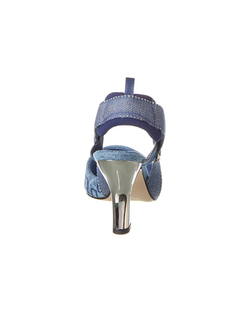 FENDI Colibri FF Denim Slingback Pump