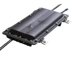 Fiber Splice Enclosure, Single In Line, Flat Cover