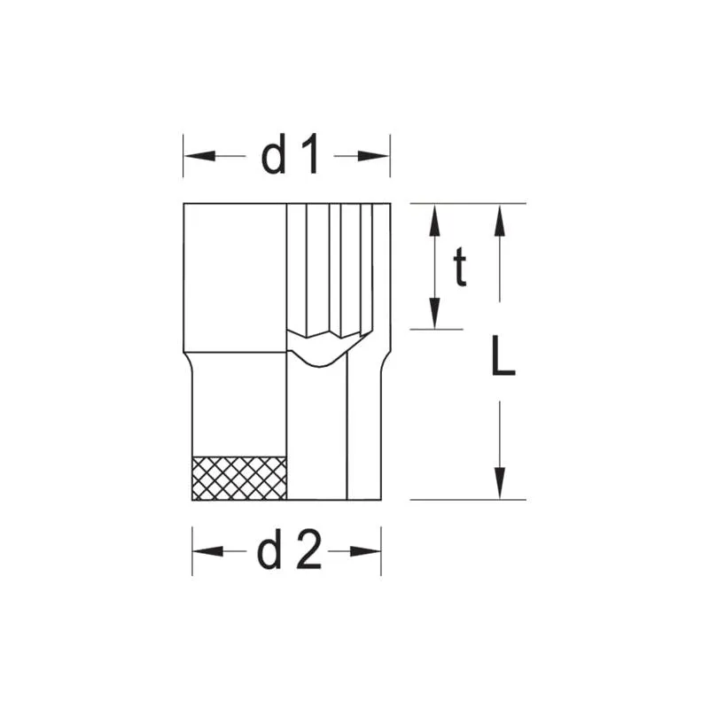 Gedore 6139080 Screwdriver Bit Socket 1/2 Inch, XZN M16