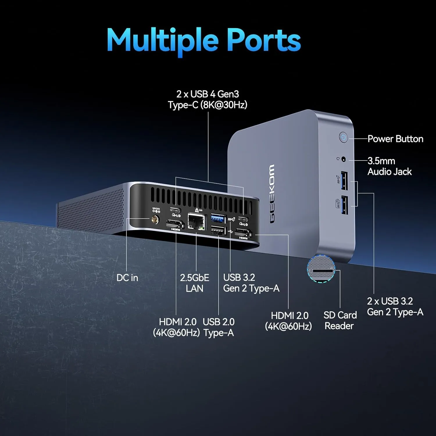 GEEKOM GT12 Pro CS-GGT129A Mini PC / Intel i9-12900H / 32GB DDR4 3200Mhz /  1TB SSD / Windows 11 Pro