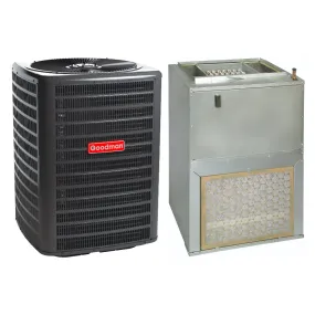 Goodman 2.5 Ton 15.2 SEER2 System: GLXS4BA3010 Air Conditioner Condenser & AWST30LU1305 R32 Wall-Mounted Air Handler with 5 kW Heater