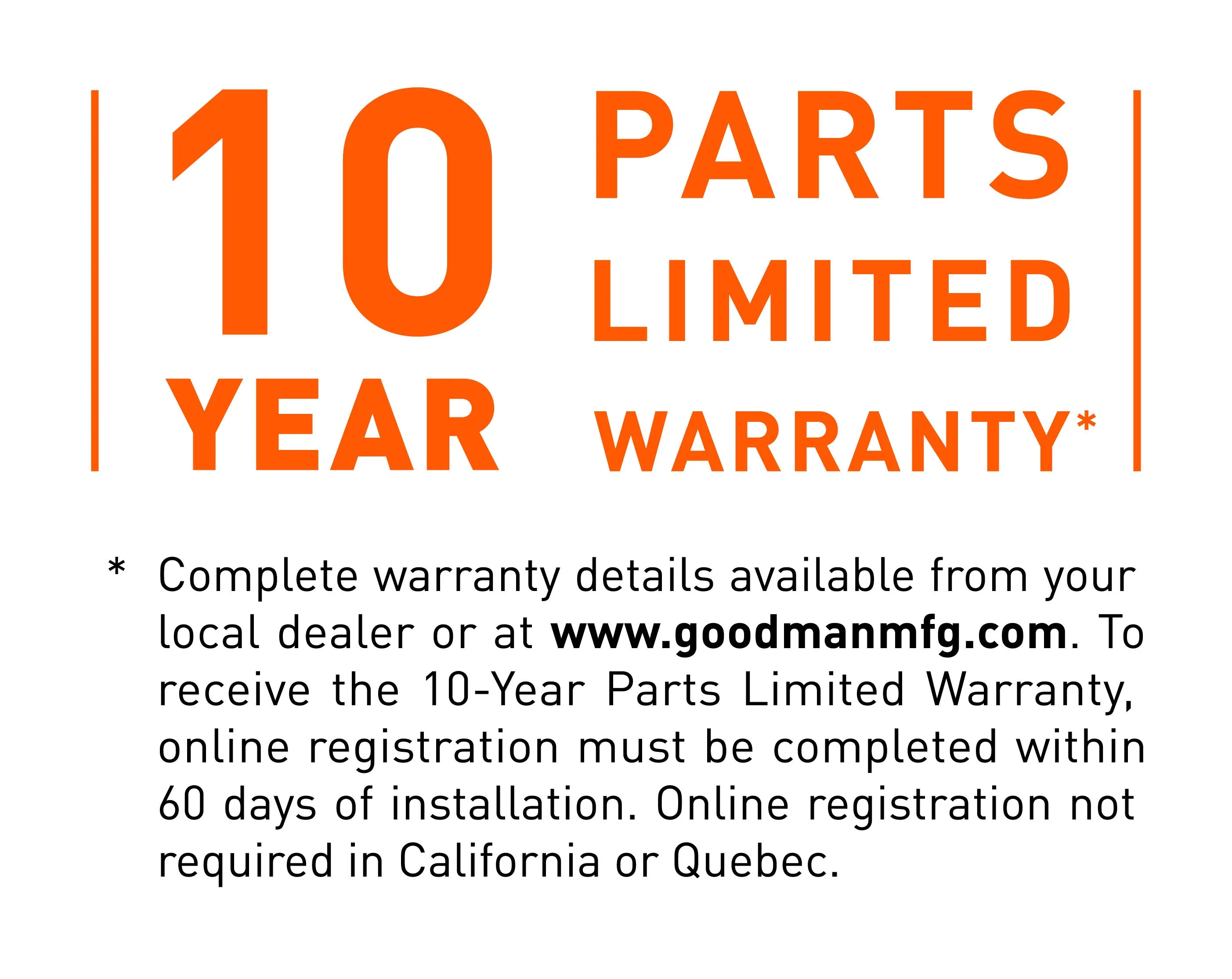 Goodman 2.5 Ton 15.2 SEER2 System: GLXS4BA3010 Air Conditioner Condenser & AWST30LU1308 Wall-Mounted Air Handler with 8 kW Heater