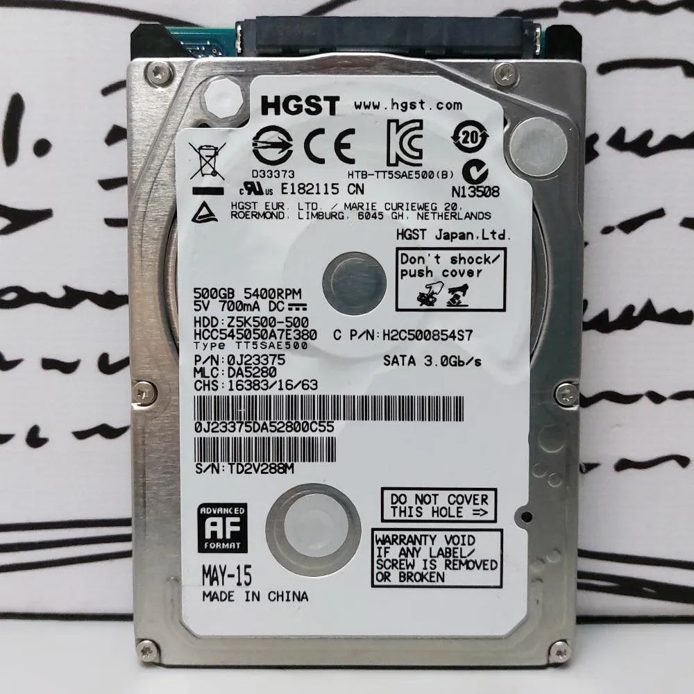 HGST 500GB 2.5 Inch Internal Laptop Hard Drive (Original Used)