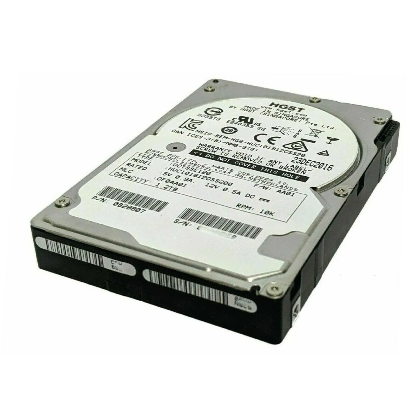 HGST (SAS) Ultrastar 2.5" Hard Drive 1.2TB 10520RPM PN 0B28807 HUC101812CSS200