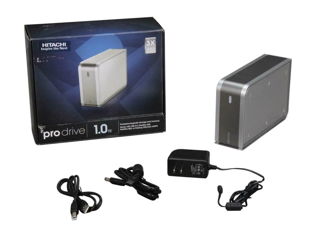 Hitachi 3.5" SimpleTech ProDrive 1TB External Hard Drive USB 2.0 0S00026, Silver