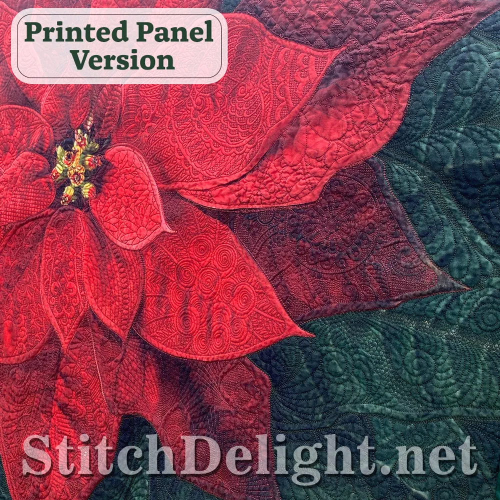 Hoffman Holiday Poinsettia Panel Design