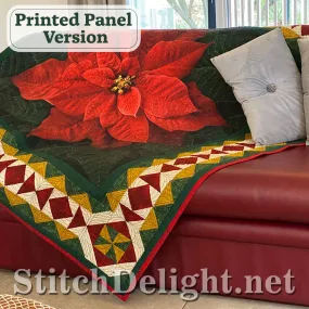Hoffman Holiday Poinsettia Panel Design