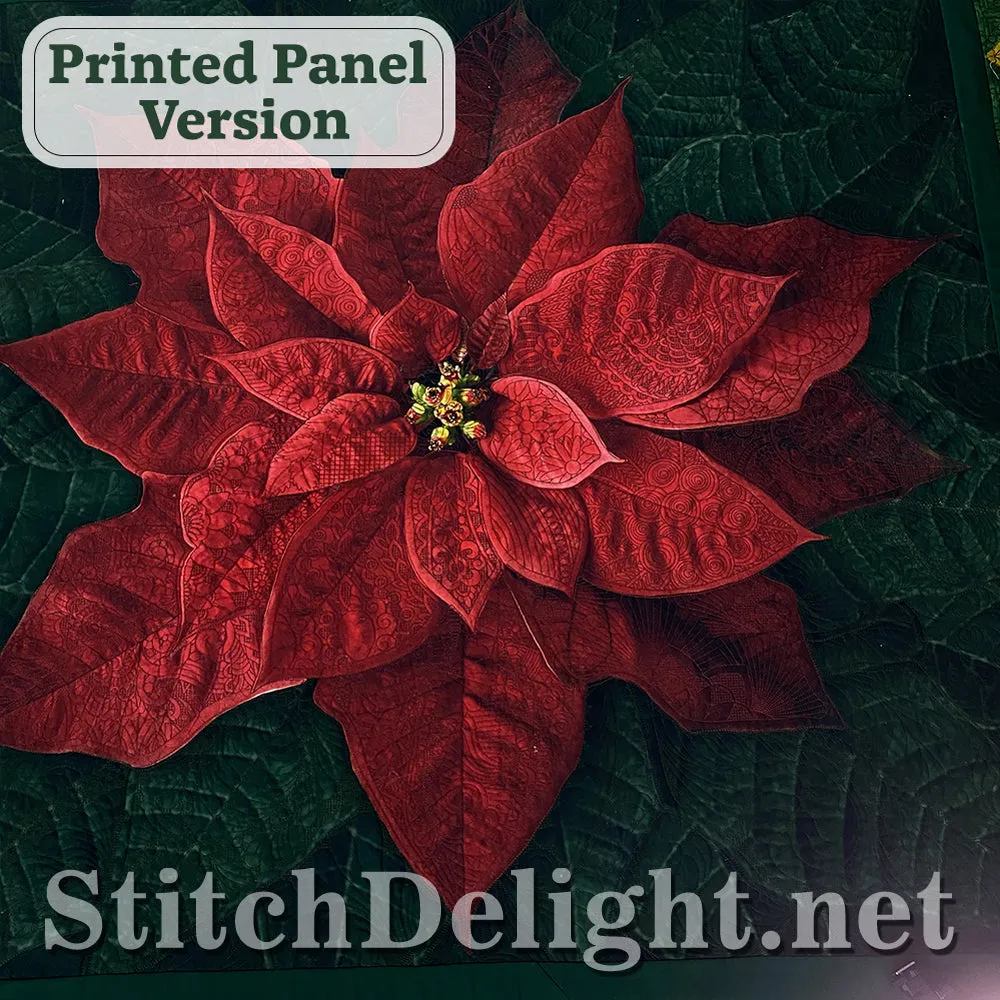 Hoffman Holiday Poinsettia Panel Design