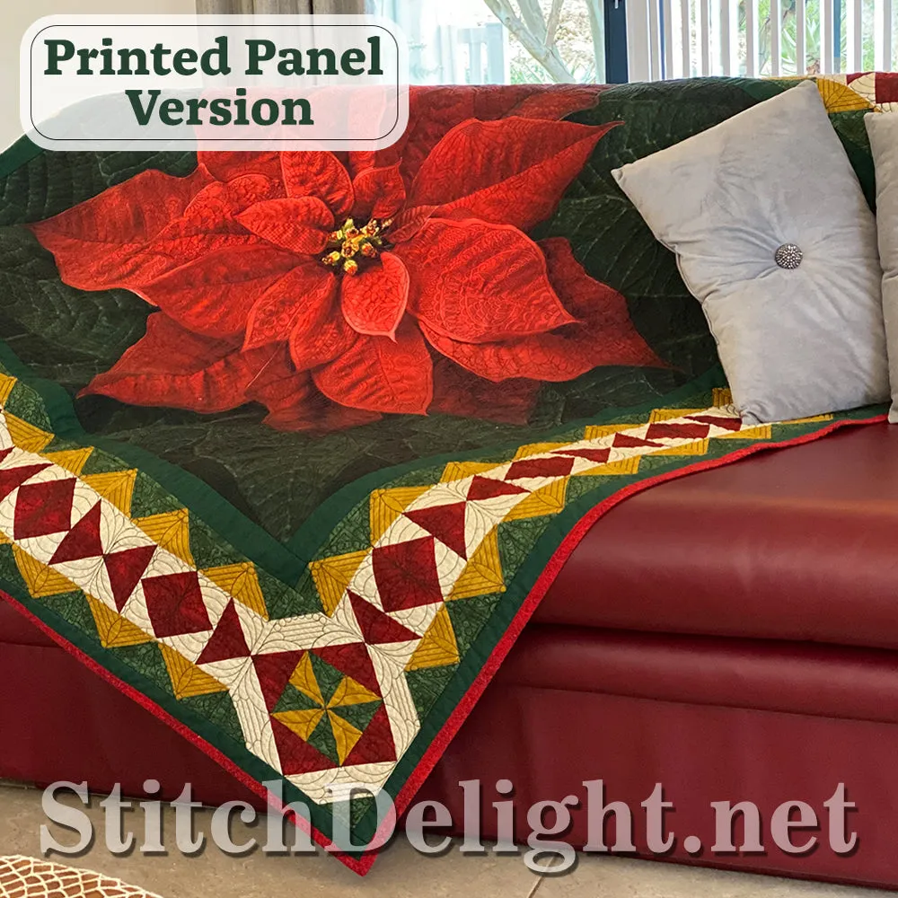 Hoffman Holiday Poinsettia Panel Design