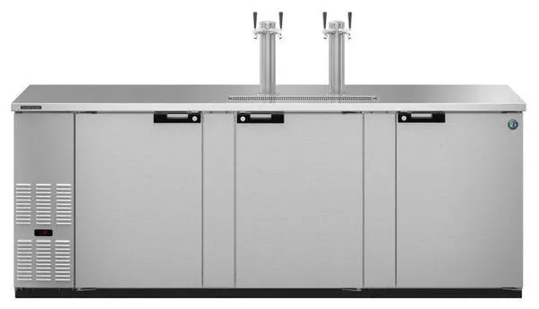 Hoshizaki HDD-4-95-S Three Section Refrigerator Stainless Steel Double Tap Kegerator - (5) 1/2 Keg Capacity