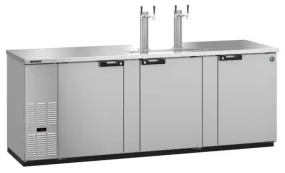 Hoshizaki HDD-4-95-S Three Section Refrigerator Stainless Steel Double Tap Kegerator - (5) 1/2 Keg Capacity