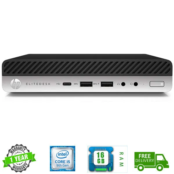 HP EliteDesk 800 G5 Tiny Mini PC i5-9500T Turbo 3.7 GHZ 16GB RAM 256GB NVME SSD Dedicated 4GB Graphics RX 560X Windows 11 Ready
