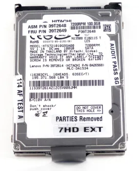 IBM Hitachi HTS721010G9SA00 100GB SATA Laptop HDD FRU 39T2649