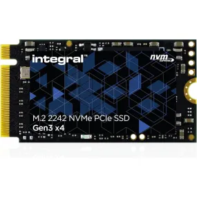 Integral 512GB M.2 NVMe 2242 PCIe Gen3 x4 SSD – READ speed up to 3300MB/s, WRITE speed up to 2700MB/s – Internal Solid State Drive. PC, NUC, Ultra-thin laptop and tablet compatible
