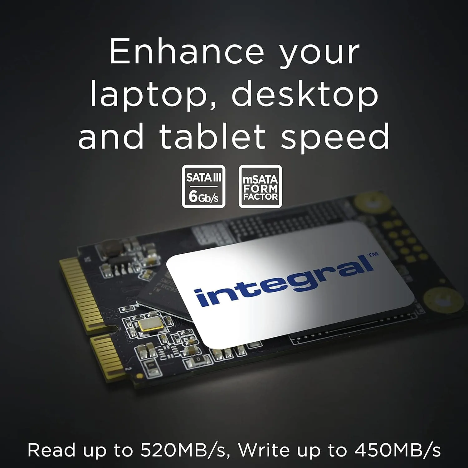 Integral 512GB mSATA Internal SSD, up to 520MB/s Read 450MB/s Write