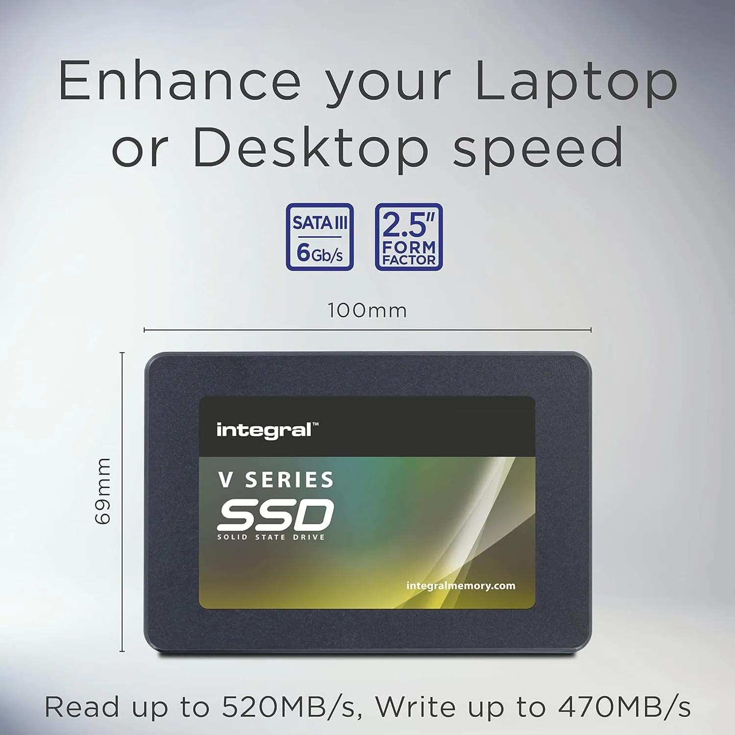 Integral V Series 960GB SATA III 2.5 Inch Internal SSD, up to 530MB/s Read, 500MB/s Write