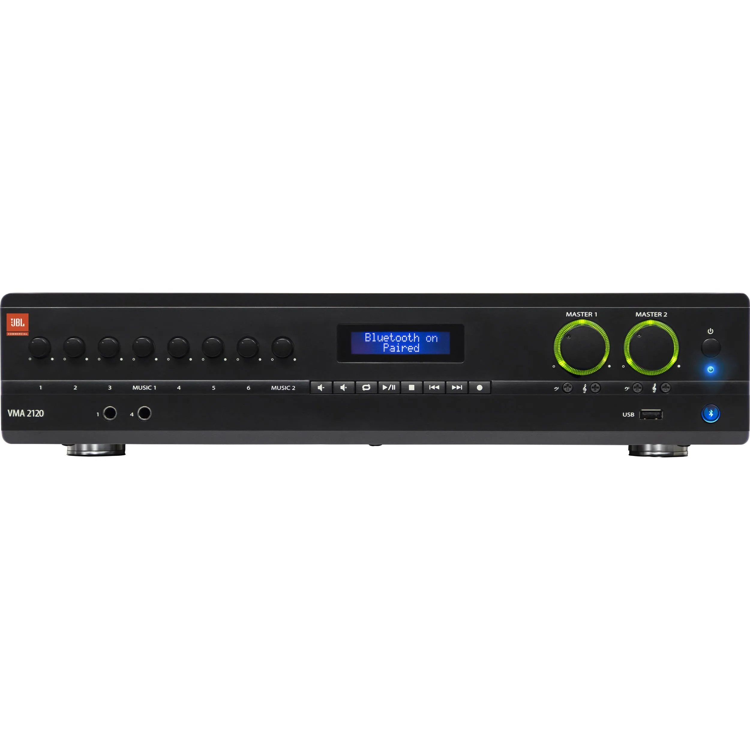 JBL VMA2120 Bluetooth-Enabled Mixer/Amplifier (8-In/2-Out) - 120W