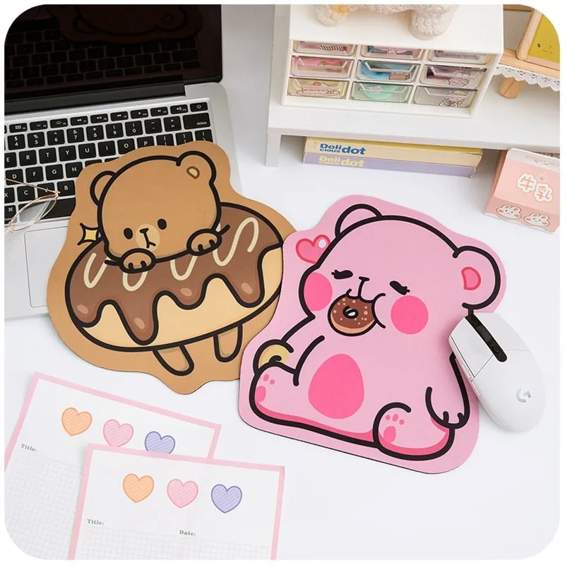Kawaii Strawberry Bear Desk Pad
