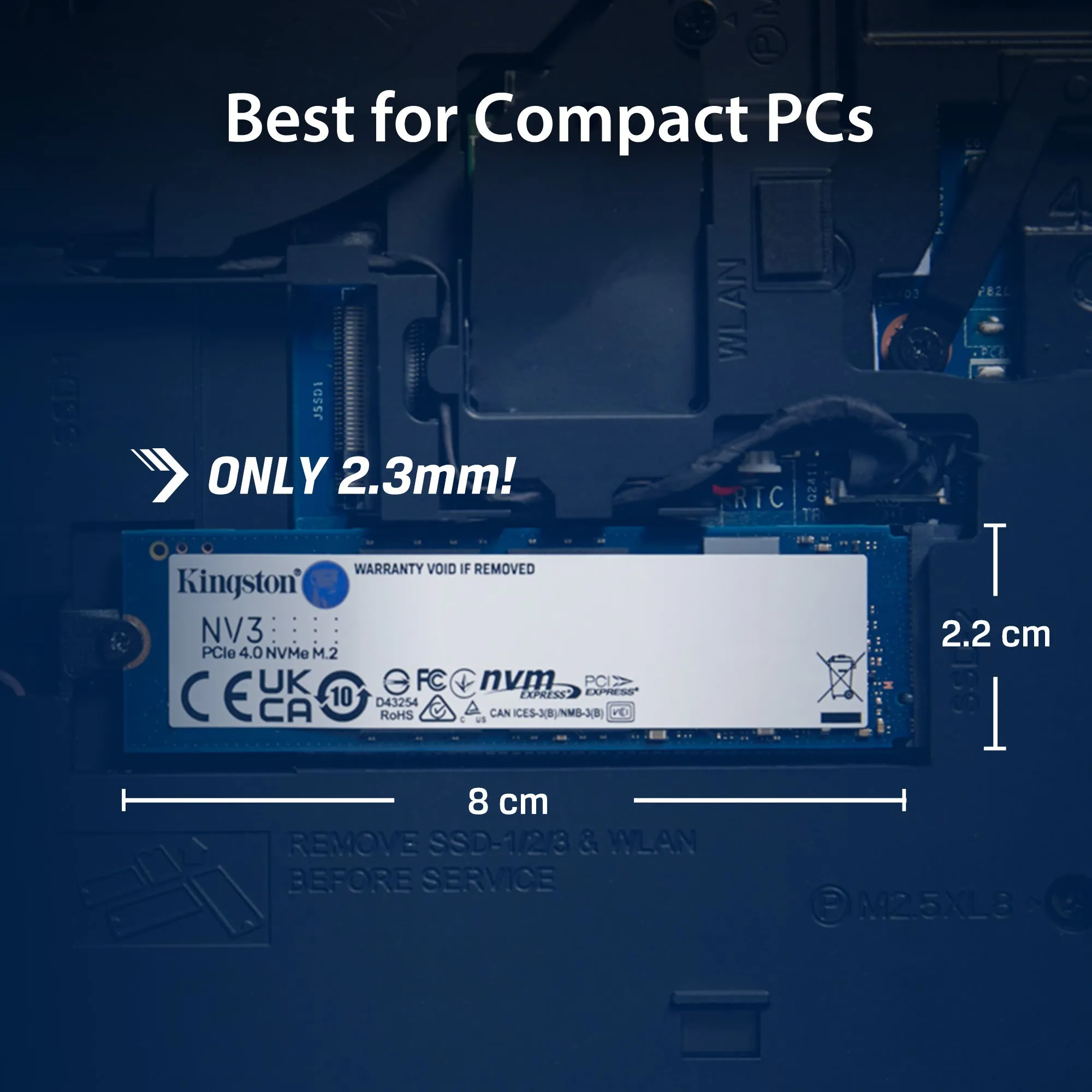 Kingston M.2 NV2/ NV3 NVMe PCIe Gen 4x4 M.2 2280 SSD  (250GB/ 500GB/ 1TB)