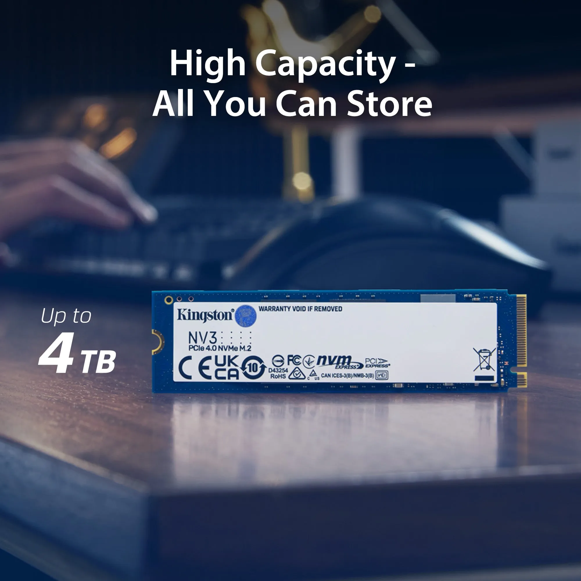 Kingston M.2 NV2/ NV3 NVMe PCIe Gen 4x4 M.2 2280 SSD  (250GB/ 500GB/ 1TB)