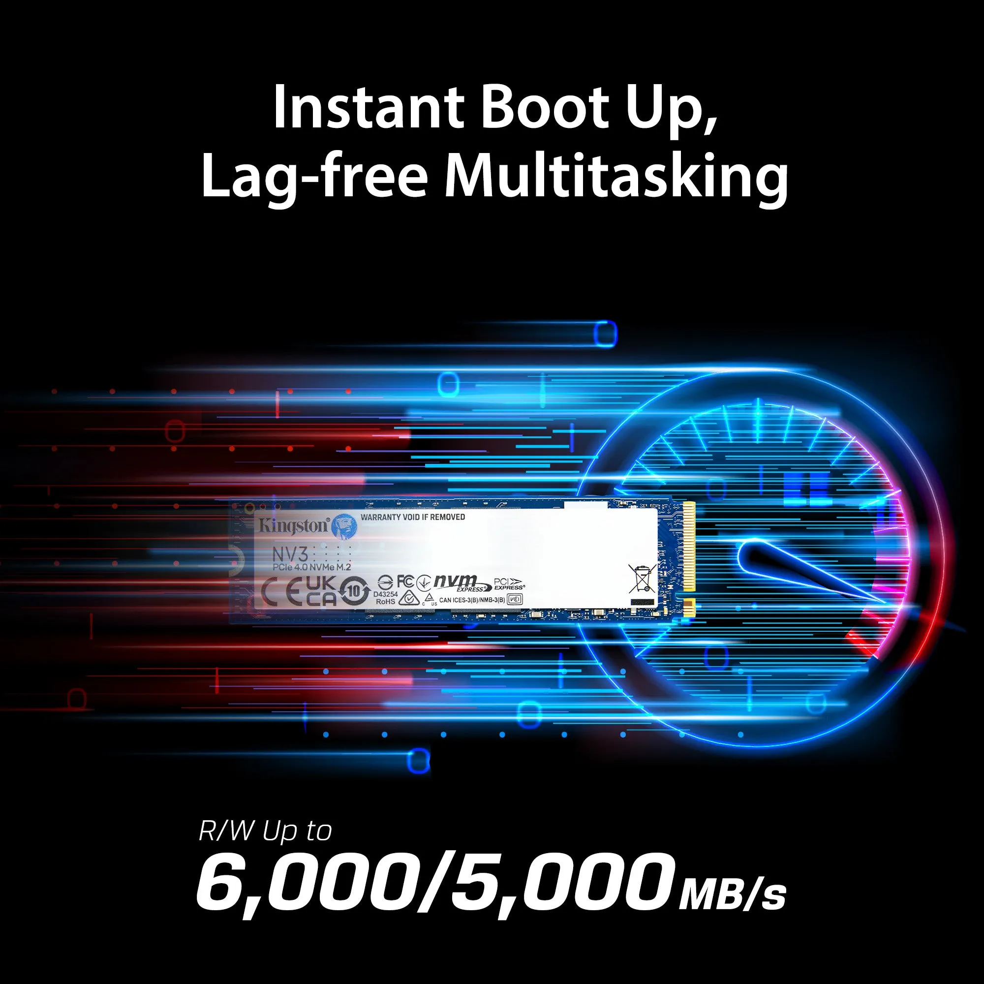 Kingston M.2 NV2/ NV3 NVMe PCIe Gen 4x4 M.2 2280 SSD  (250GB/ 500GB/ 1TB)