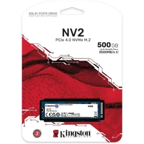 Kingston NV2 NVMe PCIe 4.0 Interna SSD 500GB M.2 2280 - SNV2S/500G