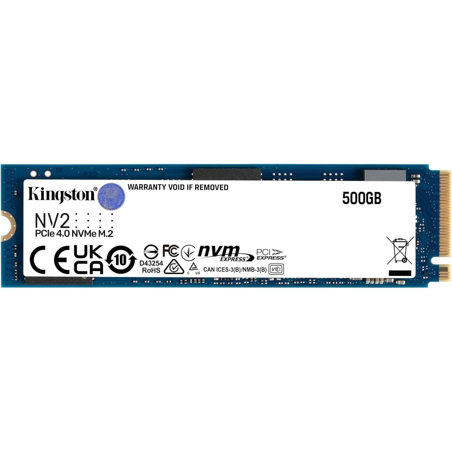 Kingston NV2 NVMe PCIe 4.0 Interna SSD 500GB M.2 2280 - SNV2S/500G