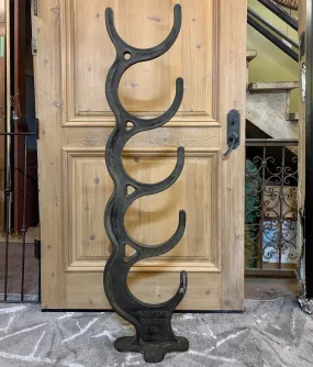 Large Vintage Iron Floor or Wall Brackets, 5 Rungs Hooks