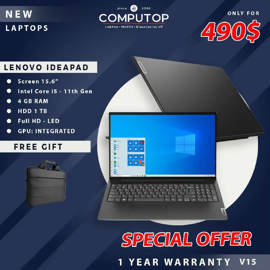 Lenovo Ideapad Black Laptop 15.6" Inch