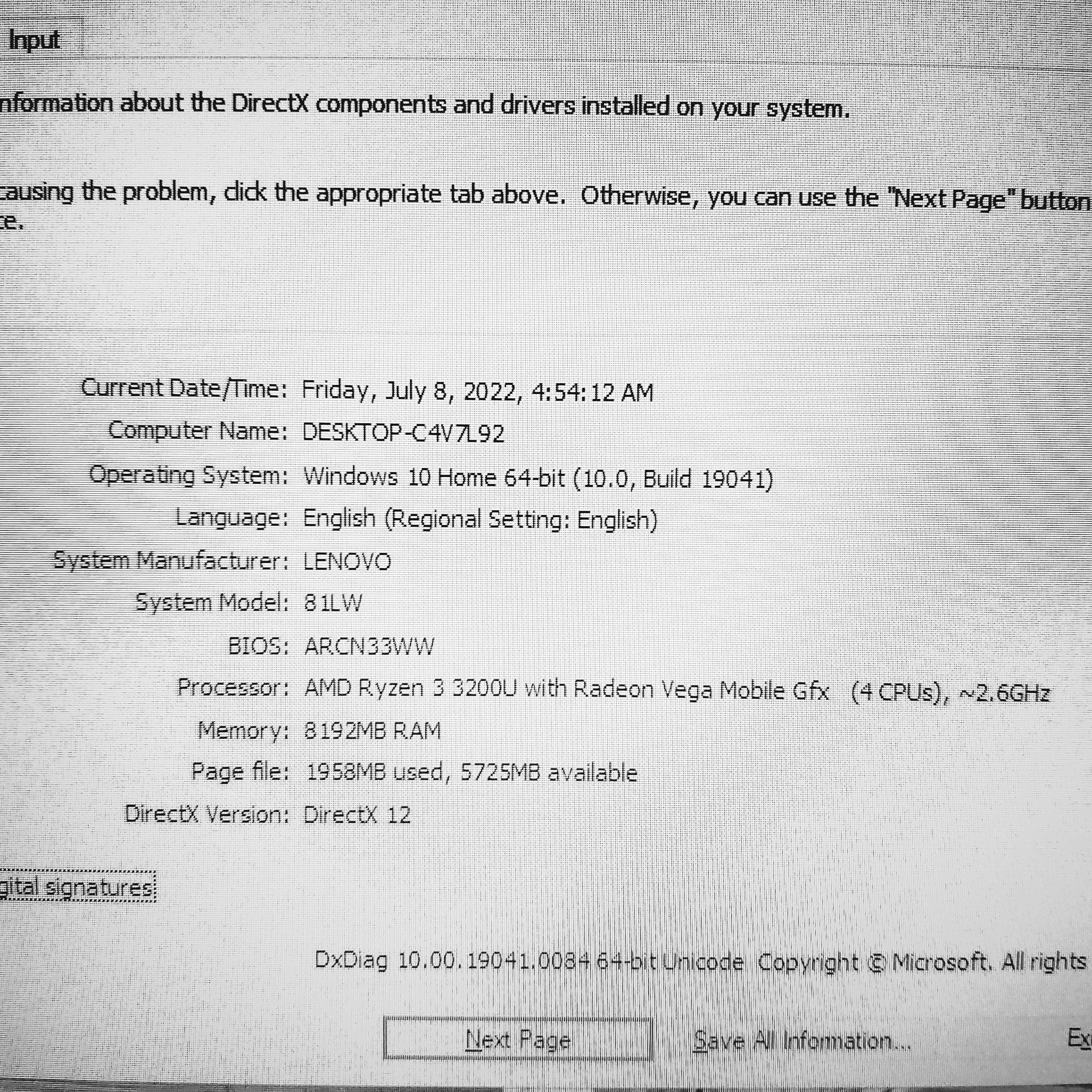 Lenovo IdeaPad L340 81LW Ryzen 3 3200u Radeon Vega 3 (Used Very Clean)