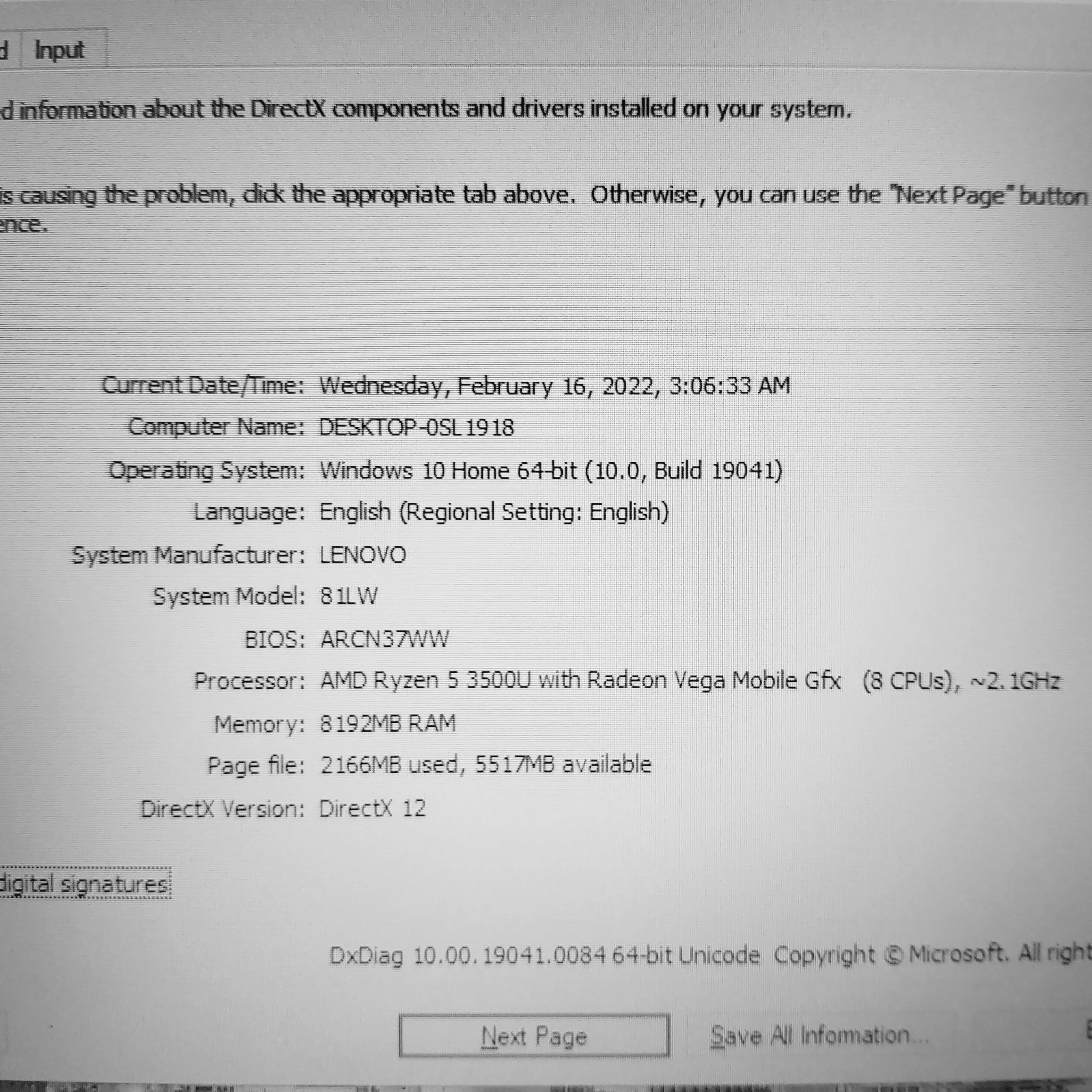 Lenovo IdeaPad L340 81lw Ryzen 5 3500u Vega 8 Laptop (Open Box)