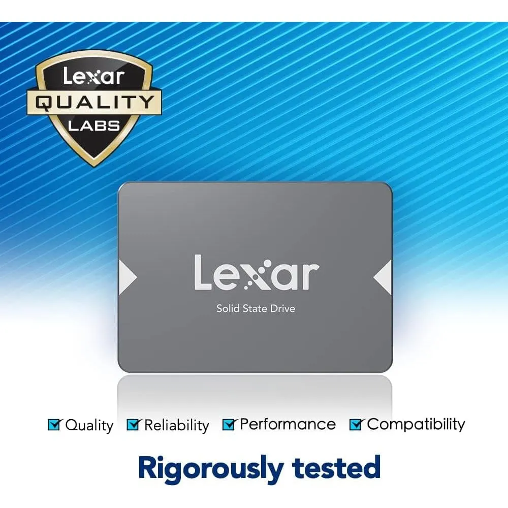 Lexar NS100 512GB 2.5" SATA III SSD, Up to 550MB/s Read, for Laptop & Desktop PC (LNS100-512AMZN)