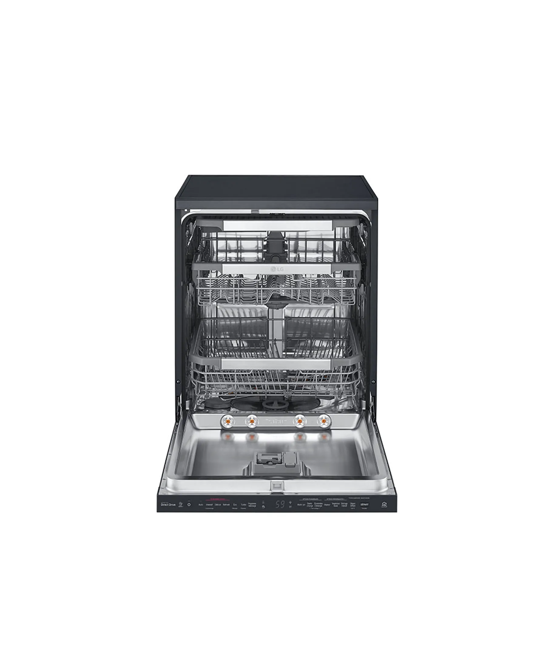 LG 14 Plate Matte Black QuadWash Steam Dishwasher - Black