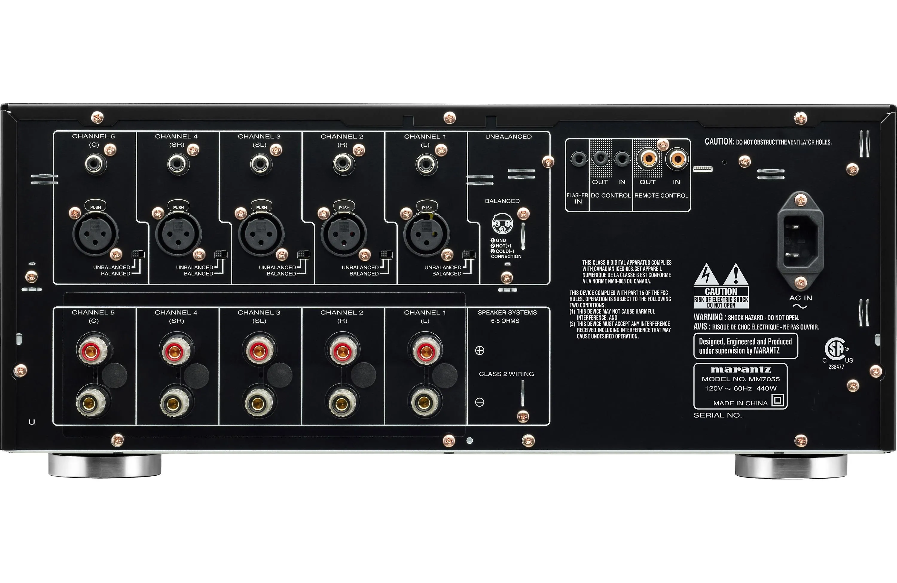 Marantz MM7055 5 Channel Home Theater Power Amplifier Open Box