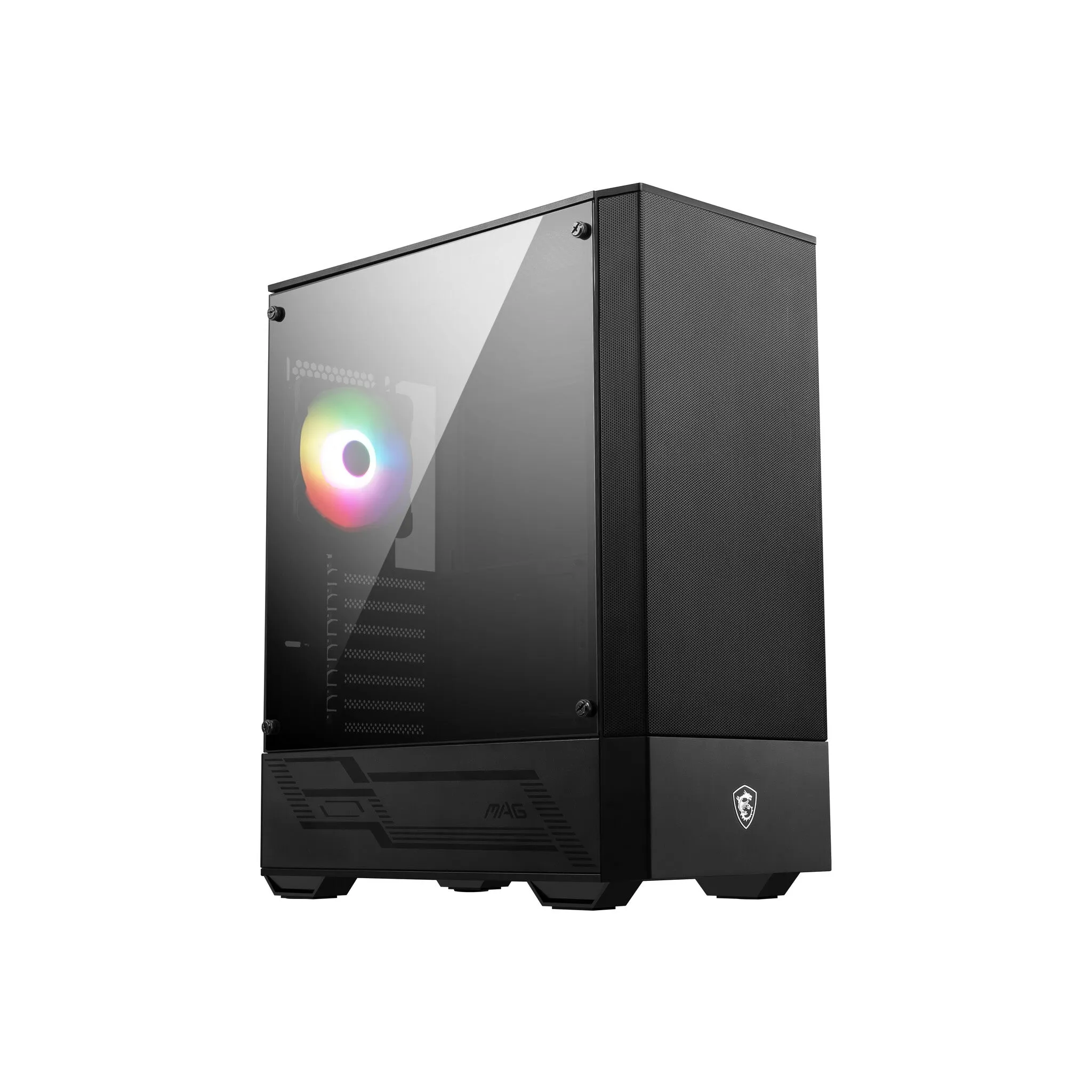 MSI MAG FORGE 111R Mid Tower Gaming Computer Case 'Black, 1x 120mm ARGB PWM Fan, 1-6 ARGB Hub, Mystic Light Sync, Tempered Glass Panel, ATX, mATX, mini-ITX'