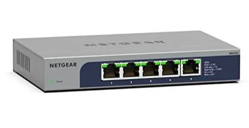 Netgear MS105 5-port Multi-Gigabit (2.5G) Ethernet Unmanaged Switch, 5 x 1G/2.5G Ports - MS105-100NAS