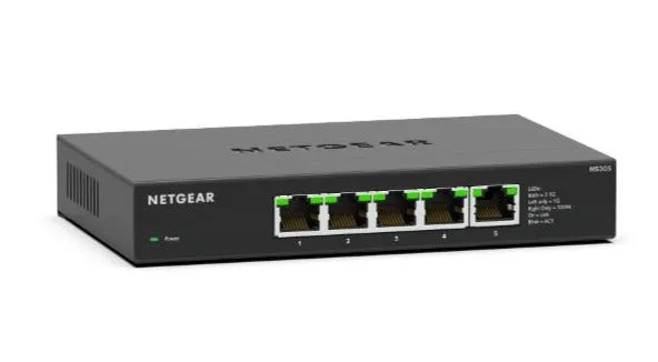 Netgear MS305 5-port Multi-Gigabit (2.5G) Ethernet Unmanaged Switch, 5 x 1G/2.5G Ports - MS305-100NAS