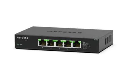 Netgear MS305 5-port Multi-Gigabit (2.5G) Ethernet Unmanaged Switch, 5 x 1G/2.5G Ports - MS305-100NAS