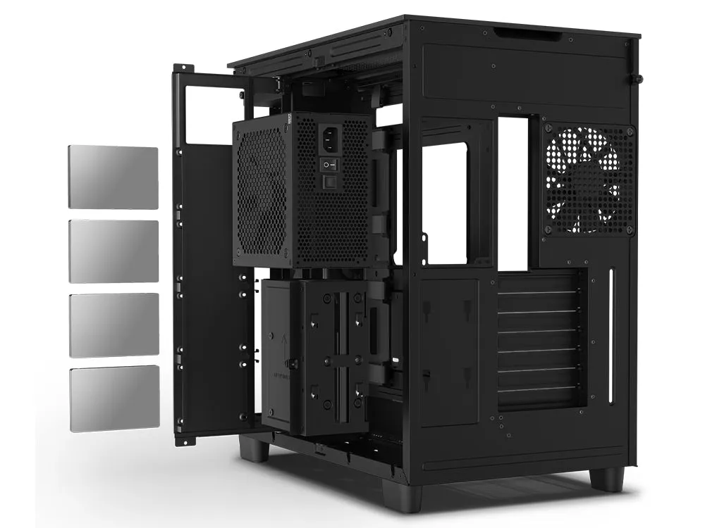 NZXT H9 Flow Dual-Chamber Mid-Tower Airflow Case - Matte Black