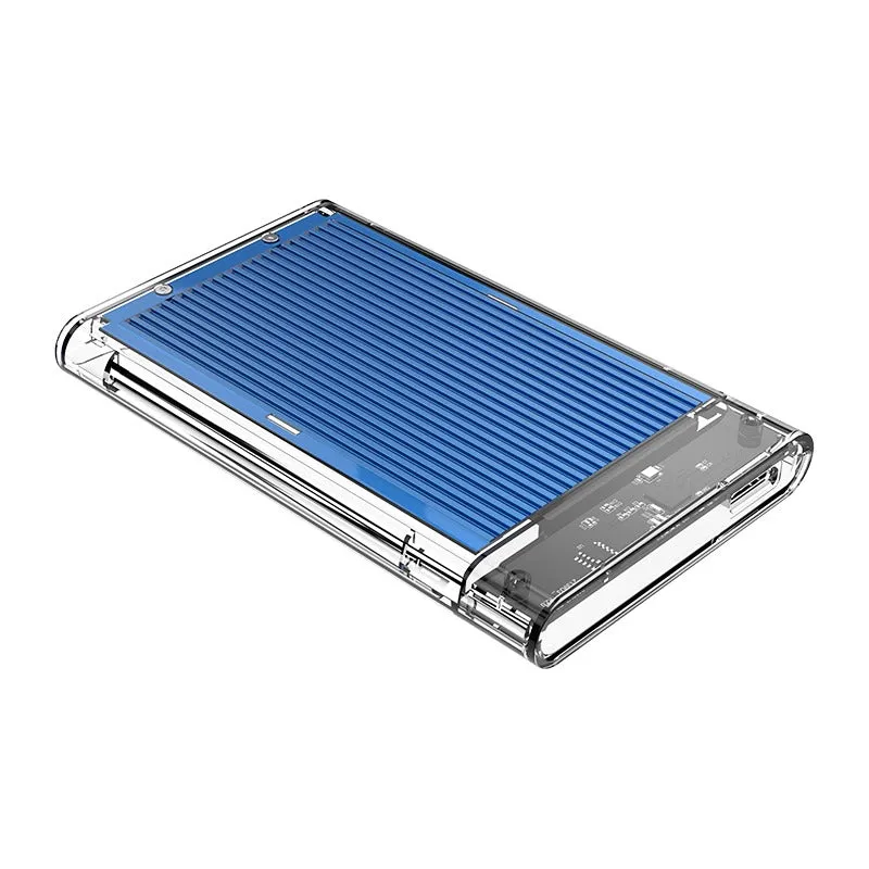 ORICO 2.5 inch SATA 3.0 HDD to USB 3.0 Micro B Transparent External Hard Disk Drive Enclosure Case with Aluminum Alloy Internal Plate & Up to 4TB Memory Storage Capacity for Windows Mac OS Linux PC Laptop Computer | 2179U3 | Silver, Blue