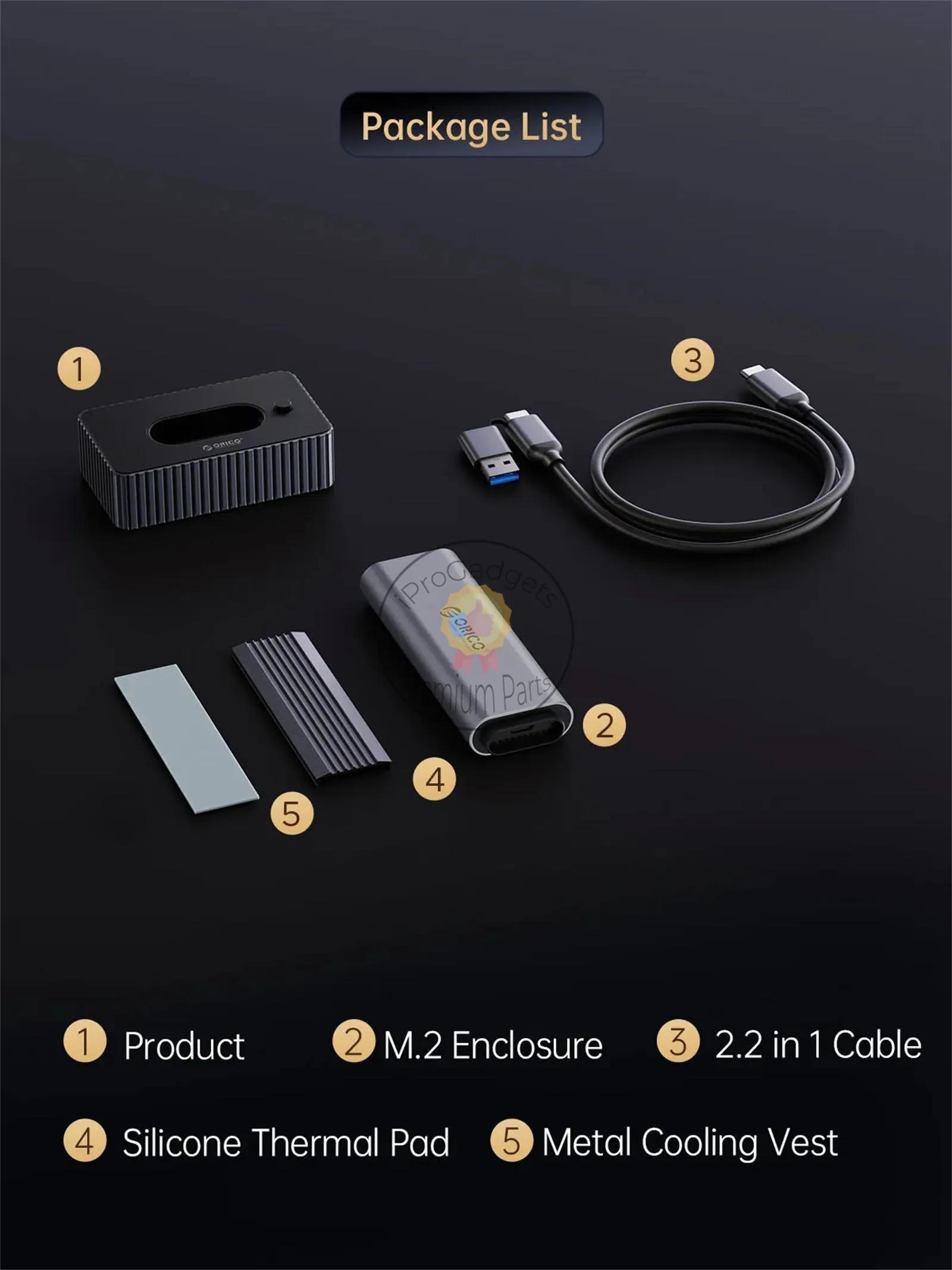 Orico M.2 SSD Enclosure Dock NVMe SATA USB3.2 GEN2 10Gbps Aluminum Alloy 8TB Max 2 in 1 Cable Tool Free for Personal User