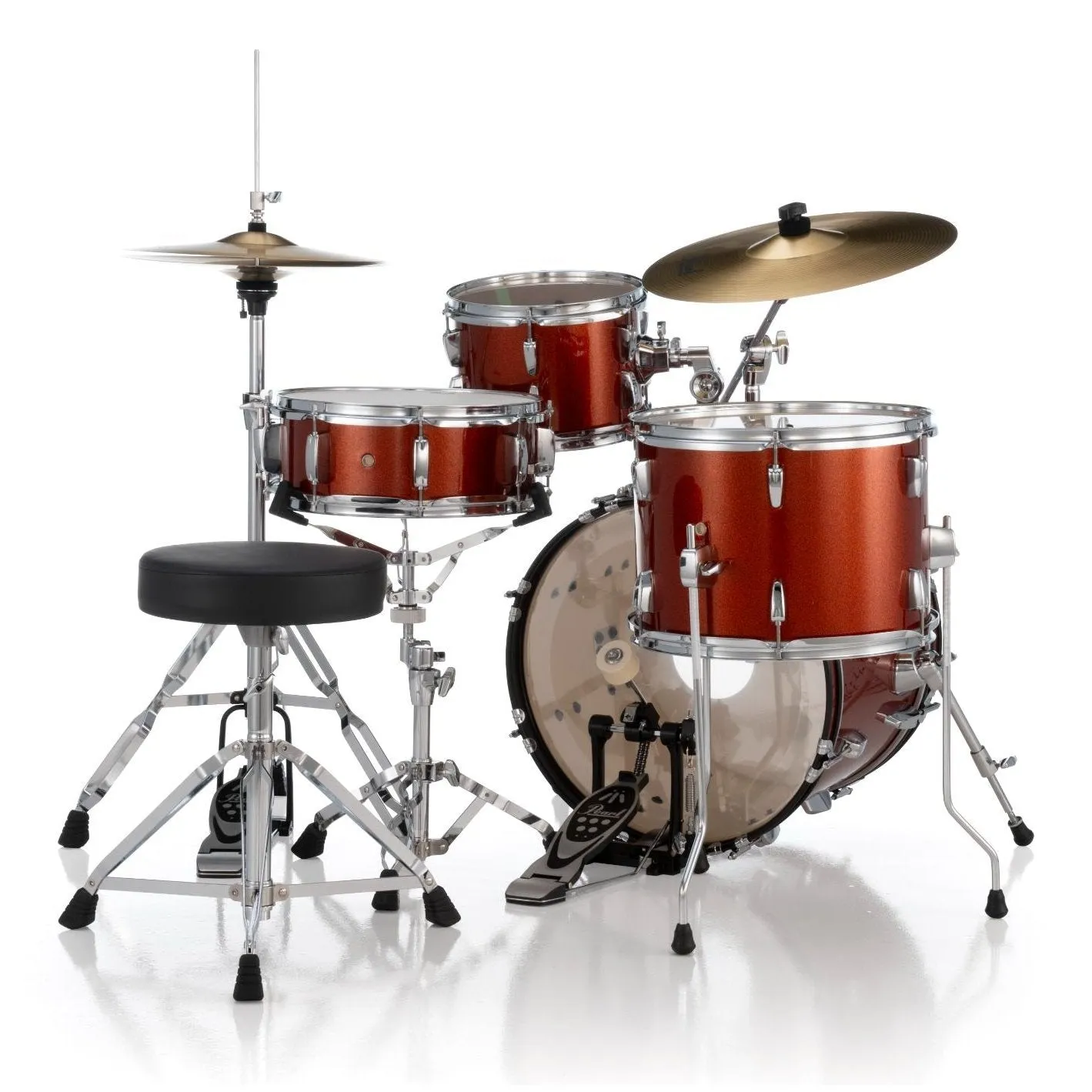 Pearl Roadshow 4pc Drum Set w/Hardware & Cymbals Burnt Orange Sparkle