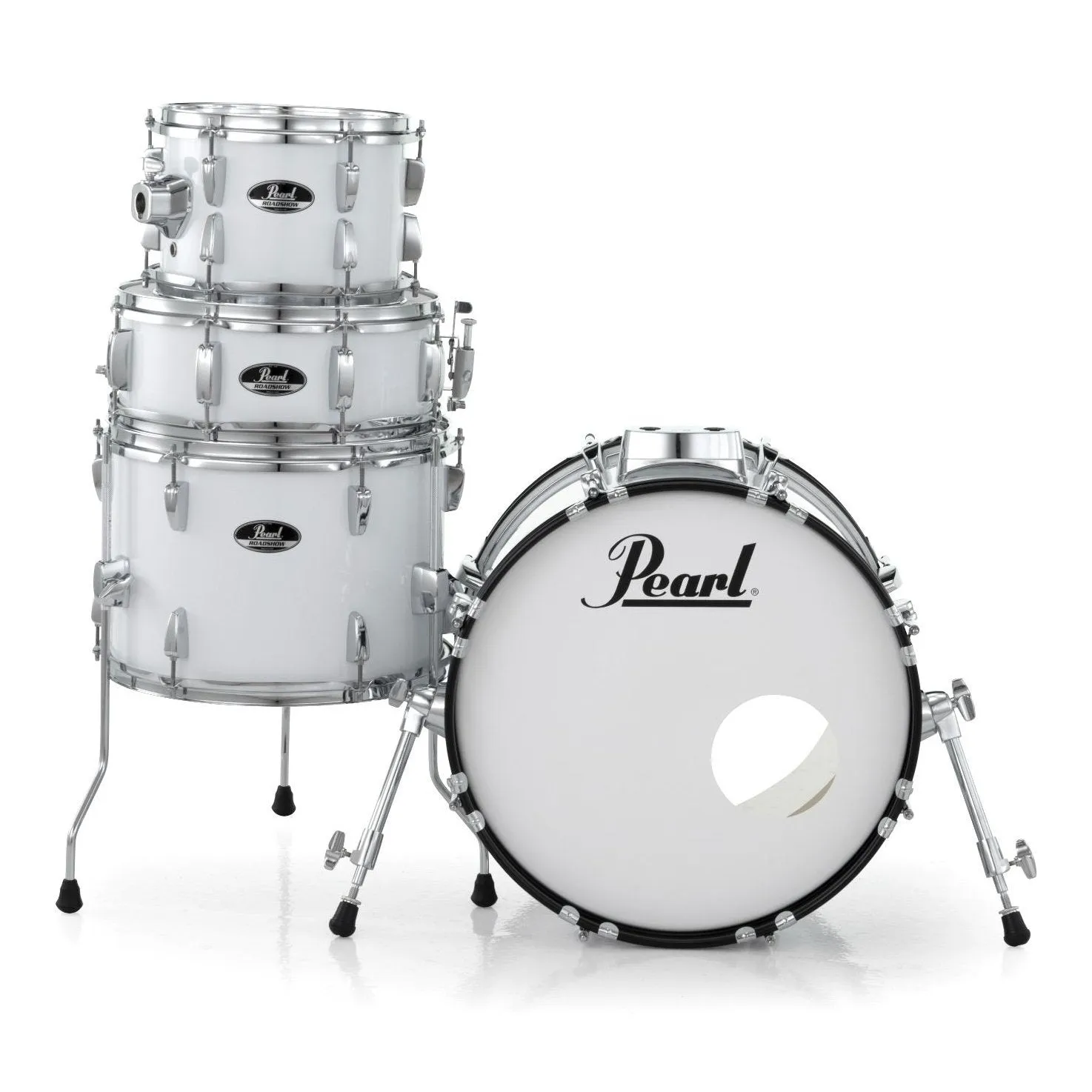 Pearl Roadshow 4pc Drum Set w/Hardware & Cymbals Pure White
