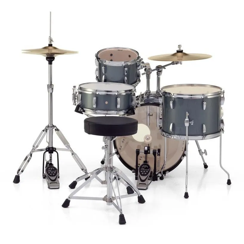 Pearl Roadshow 4pc Set w/Hardware & Cymbals Charcoal Metallic