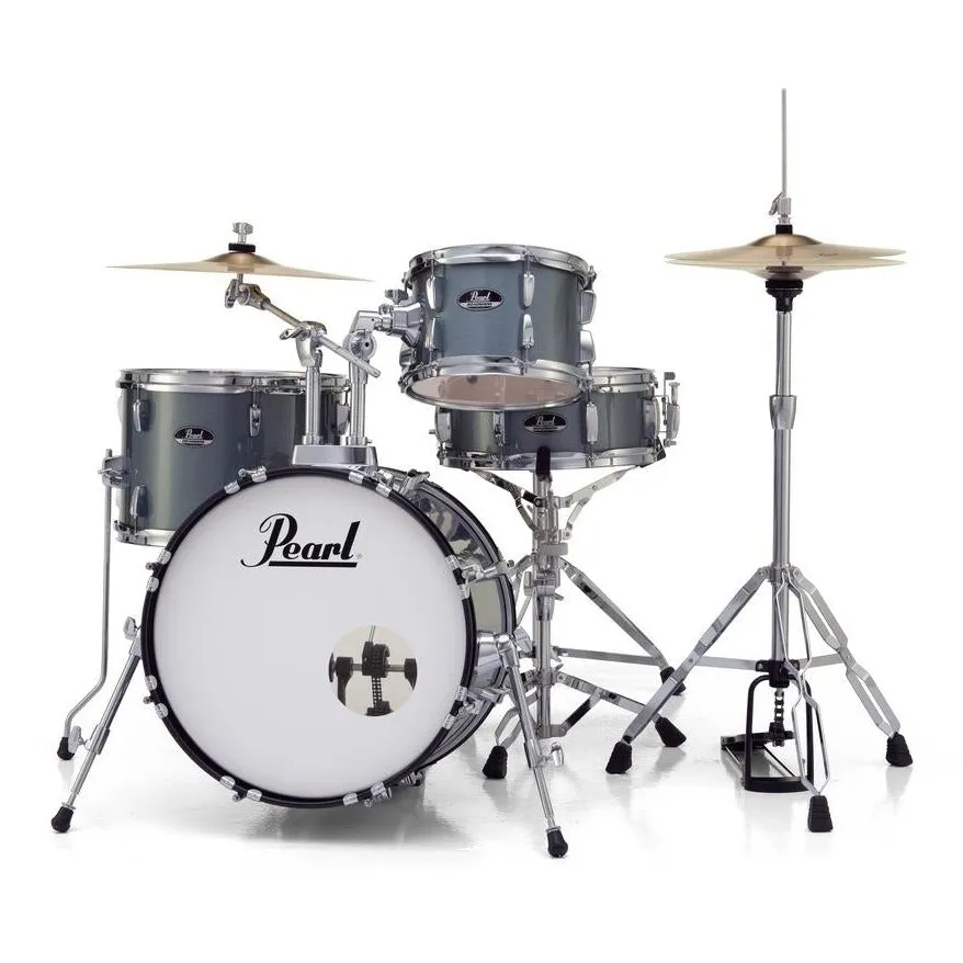 Pearl Roadshow 4pc Set w/Hardware & Cymbals Charcoal Metallic
