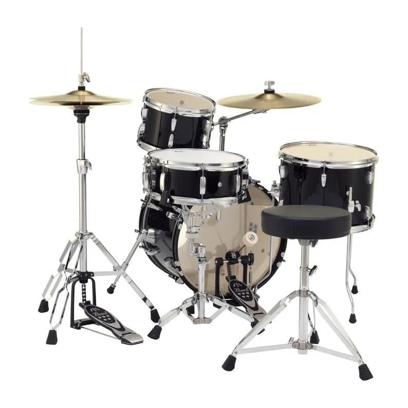 Pearl Roadshow 4pc Set w/Hardware & Cymbals Jet Black