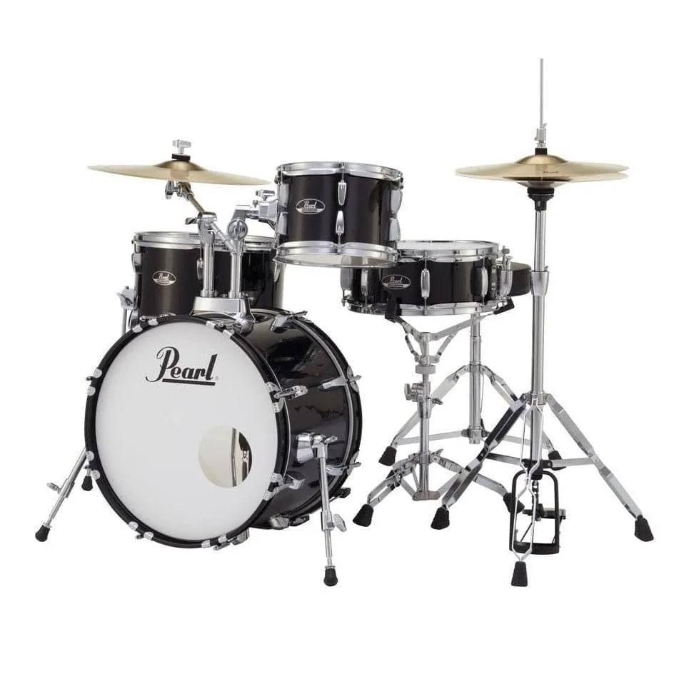 Pearl Roadshow 4pc Set w/Hardware & Cymbals Jet Black