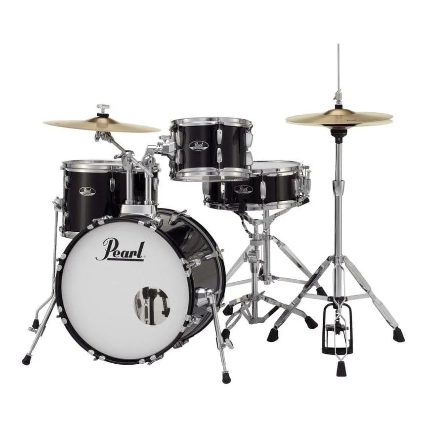 Pearl Roadshow 4pc Set w/Hardware & Cymbals Jet Black