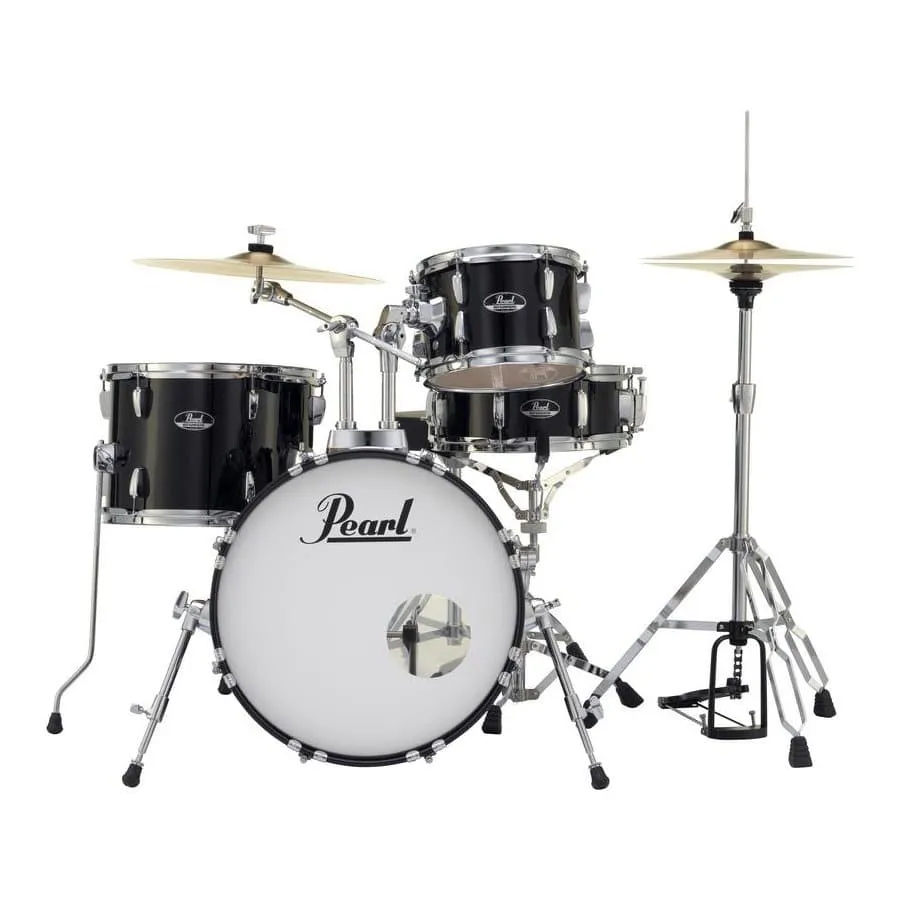 Pearl Roadshow 4pc Set w/Hardware & Cymbals Jet Black
